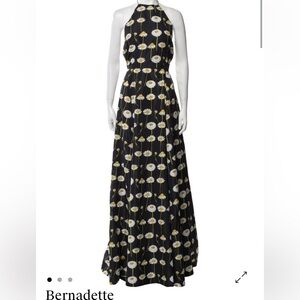 Bernadette Daisy Print Black Maxi Skirt